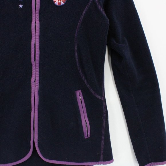 Spooks Riding Fleece Jacket Womens Navy Blue Full Zip Embroidered Size Small - Picture 3 of 11